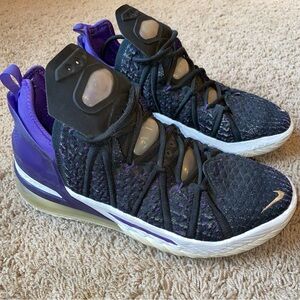 Nike Lebron XVIII 18 "Lakers" CQ9283-004 Mens Size 8.5 Basketball Black Purple